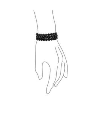 Stackable Set Of 3 Natural Stone Round Bead 8MM Multi Strand Stretch Bracelet