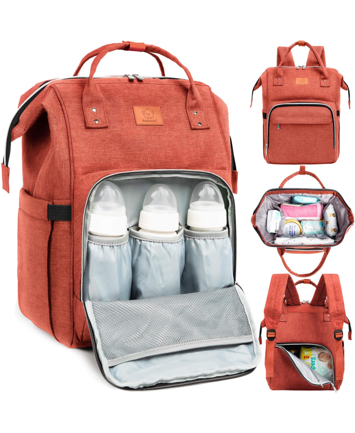 Original Diaper Bag Backpack, Multi-Functional Baby Diaper Bags with Changing Pad - Rustic red