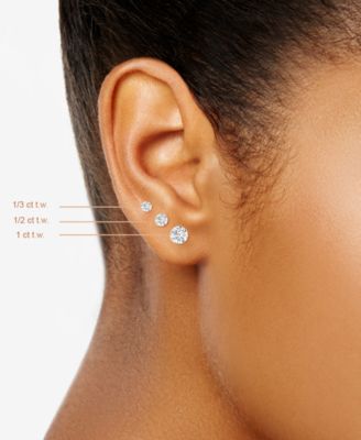 Diamond Prongless Stud Earrings (1/2 ct. t.w.) in 14k White Gold