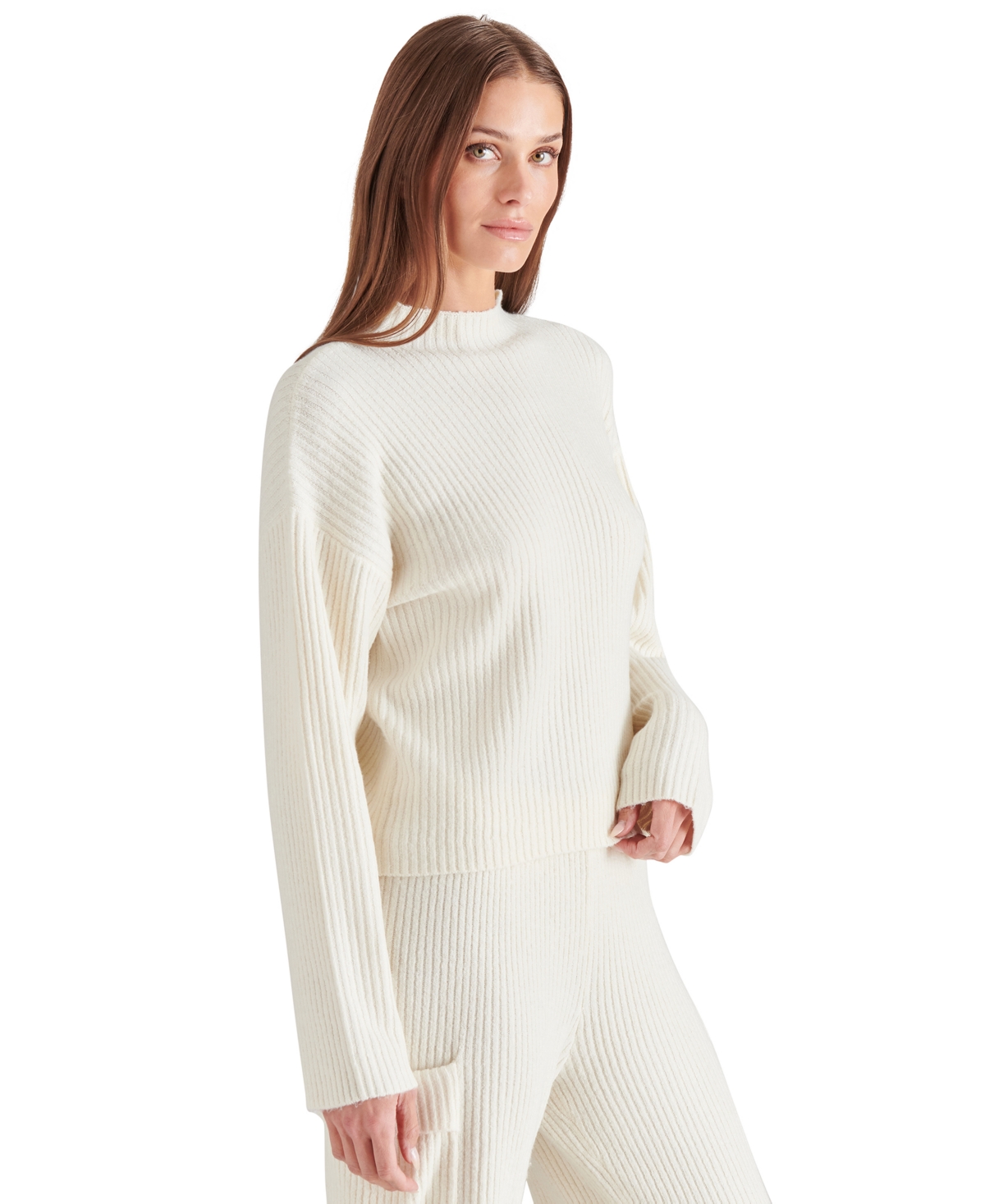 Steve Madden Willa Ribbed Sweater In Whisper White