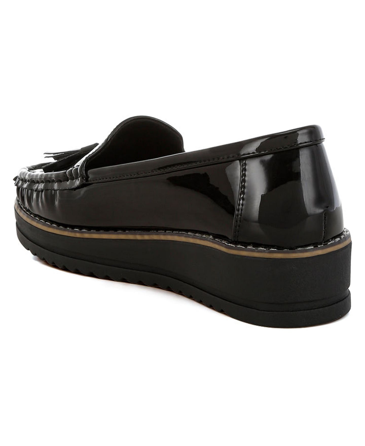 Женские туфли London Rag Strelka Tassel Detail Flatform Loafers Black — фото 2