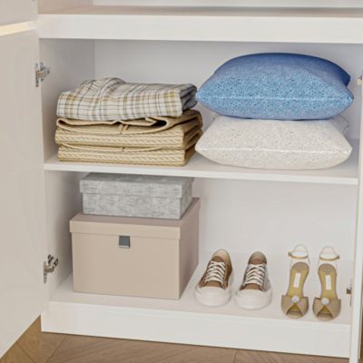 6-Drawers Classic Wooden Dresser with Golden Handles