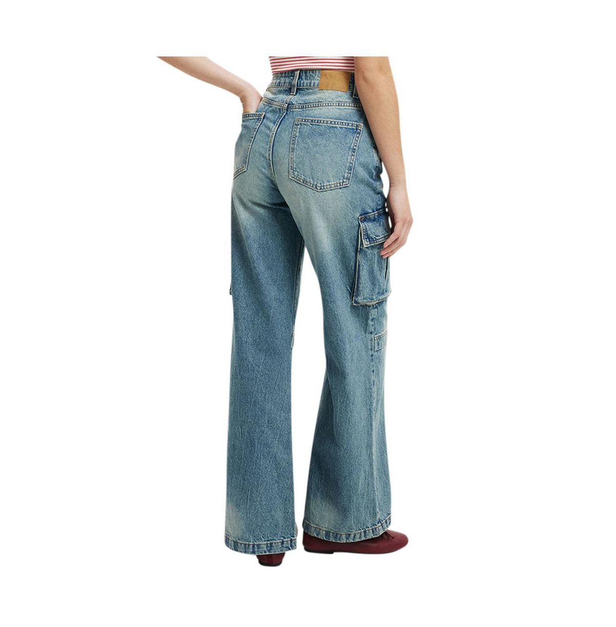 Cotton On Women's Curvy Cargo Wide Jean