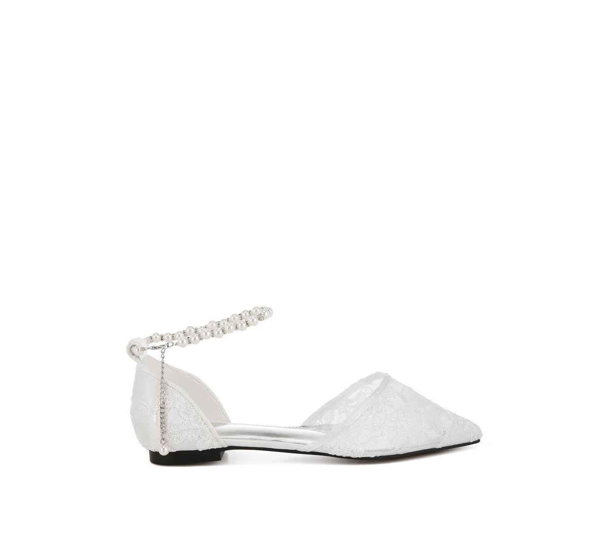 Rag & Co Shrami Pearl & Rhinestone Strap Flat Sandals