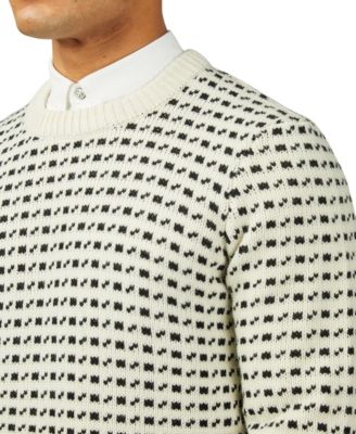 Men's Jacquard Crew Neck Sweater