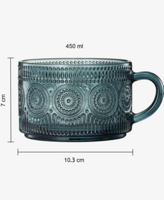 Colored Vintage Coffee Mugs, Set of 6