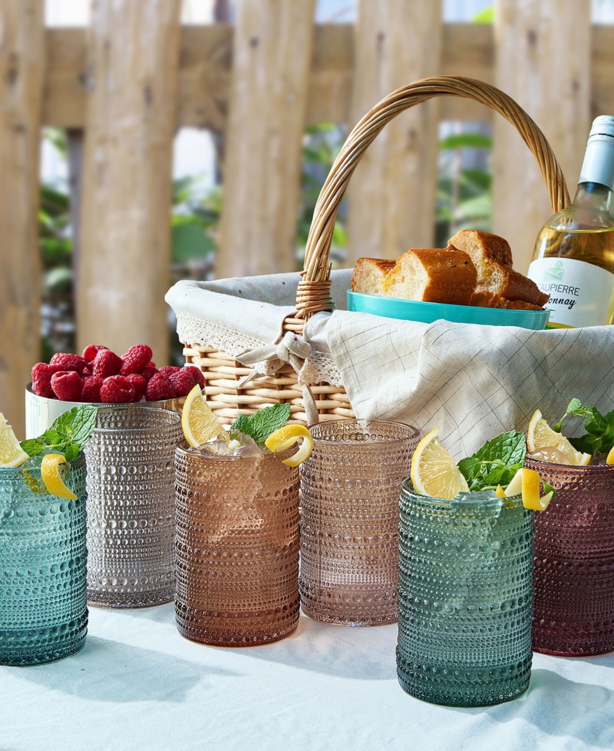 The Wine Savant Beaded Highball Glasses, Set Of 6 In Multicolor