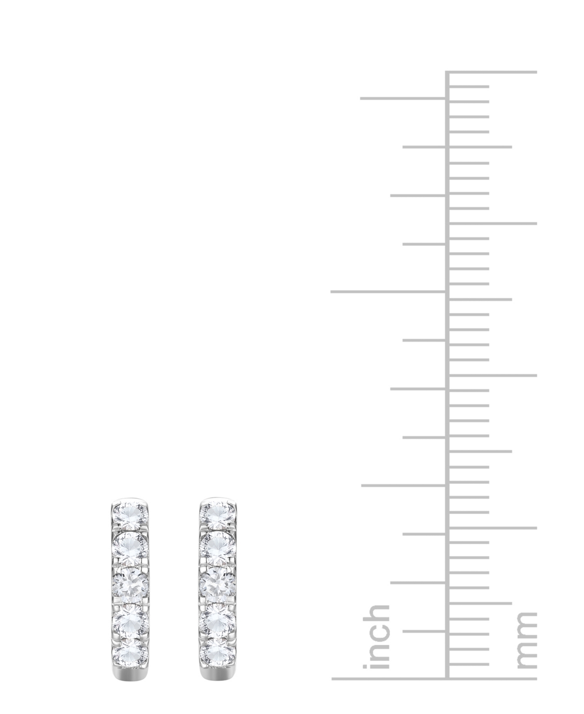 Macy's Lab Grown Ruby Five Stone Small Hoop Earrings (5/8 Ct. T.w.) In 10k Gold, 0.5" (also Available In Ci In White Sapphire