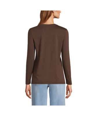 Women's Relaxed Supima Cotton Long Sleeve V-Neck T-Shirt