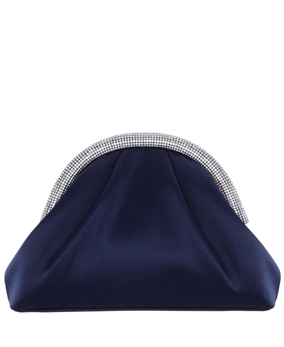 Shop Nina Crystal Trim Frame Magnetic Clutch In Navy
