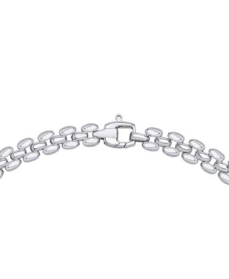 Diamond Pav&eacute; Bare Panther Link 18" Collar Necklace (1/2 ct. t.w.) in Sterling Silver