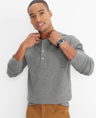 Men's Tall Long Sleeve Thermal Waffle Henley