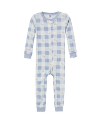 Baby Girls Snug Fit Footless Sleep & Play, 3-Pack, Moose & Trees