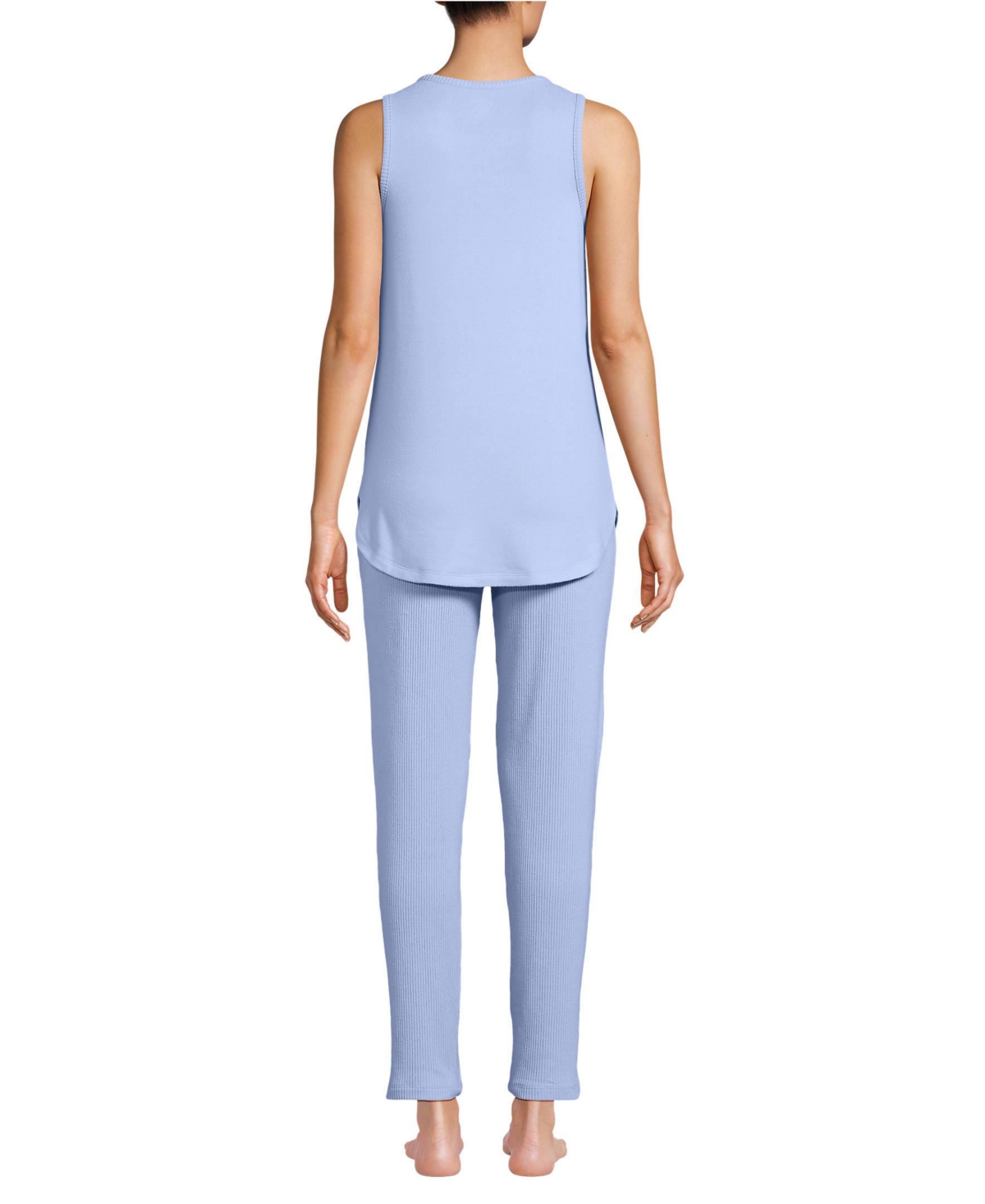 Lands' End Women's Cozy 3 Piece Pajama Set - Robe Top and Pants