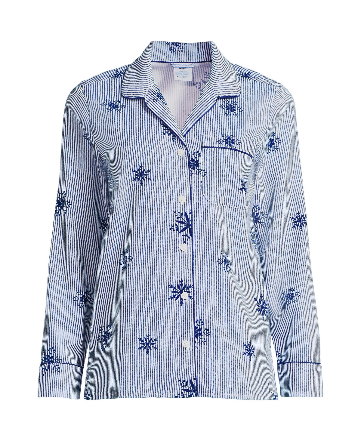 Lands' End Women's Long Sleeve Print Flannel Pajama Top