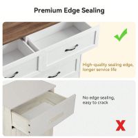 Dresser For Bedroom With 6 Drawers, Wood Drawer Dresser Chest Of Drawers For Closet, Living Room, Hallway, Nursery, Kids Bedroom(White and Brown)