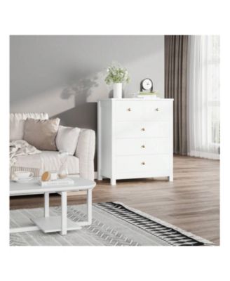 Generic 5-Drawer Wood Dresser Organizer with Metal Handles Modern Chest for Home and Office Use