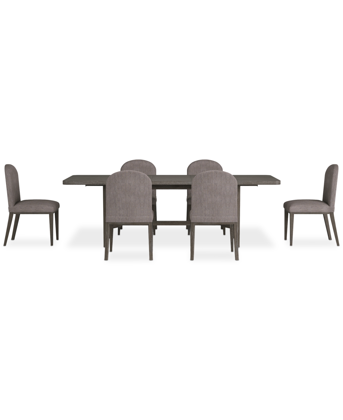 Macy's Griffith 7 Pc. Rectangular Dining Set (table & 6 Side Chairs), Created For  In Dark Gray