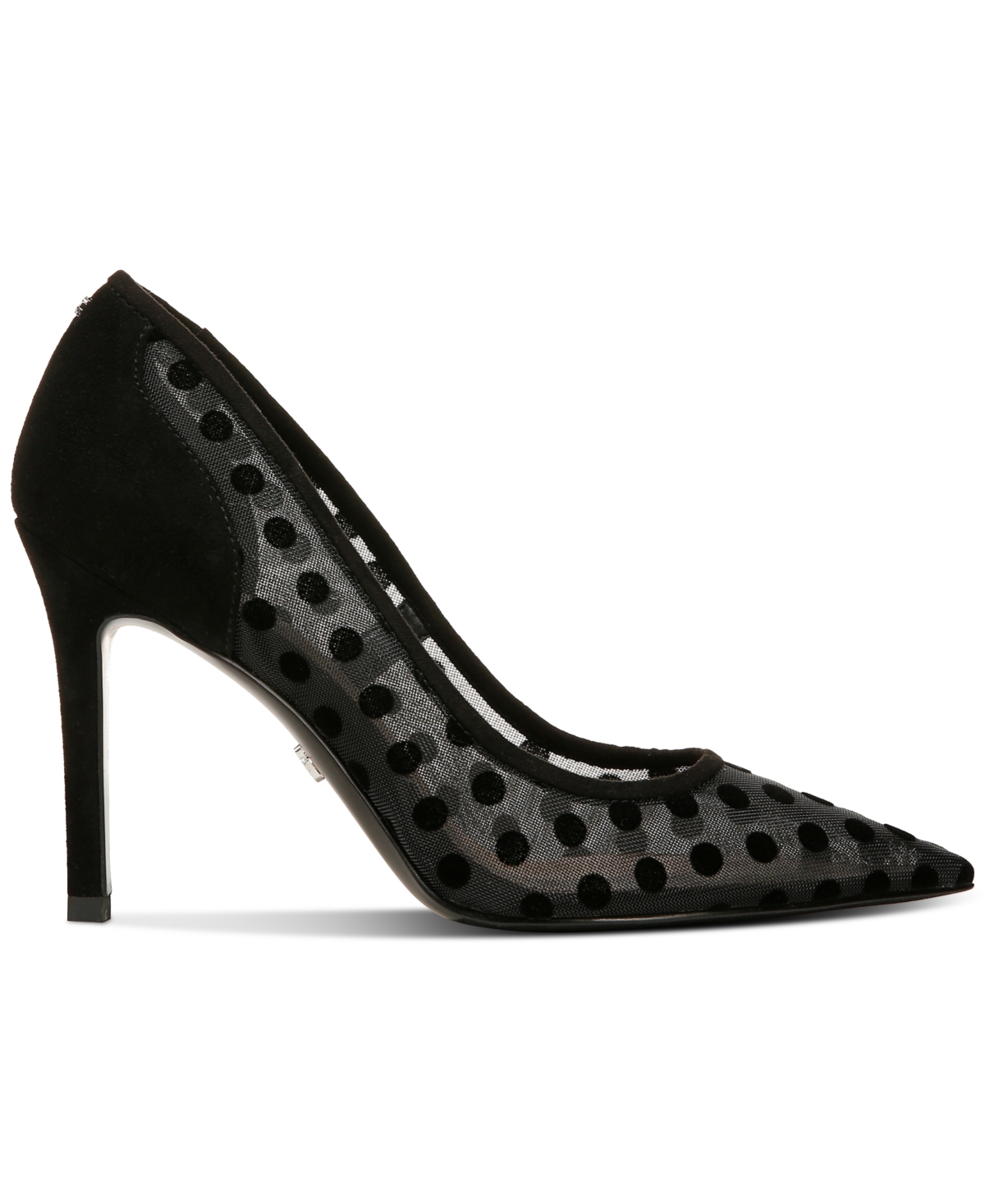 Sam Edelman Hazel Polka Dot Mesh Pump Black Polka Dot Mesh In Black Rhinestone Mesh