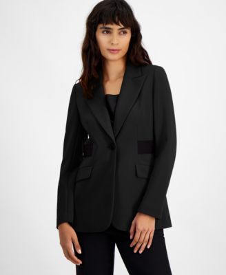 Bar III - Women's Contrast Tab One-Button Blazer, Created for Macy's