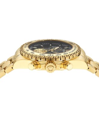 Men's Swiss Chronograph X Gold Ion Plated Stainless Steel Bracelet Watch 44mm