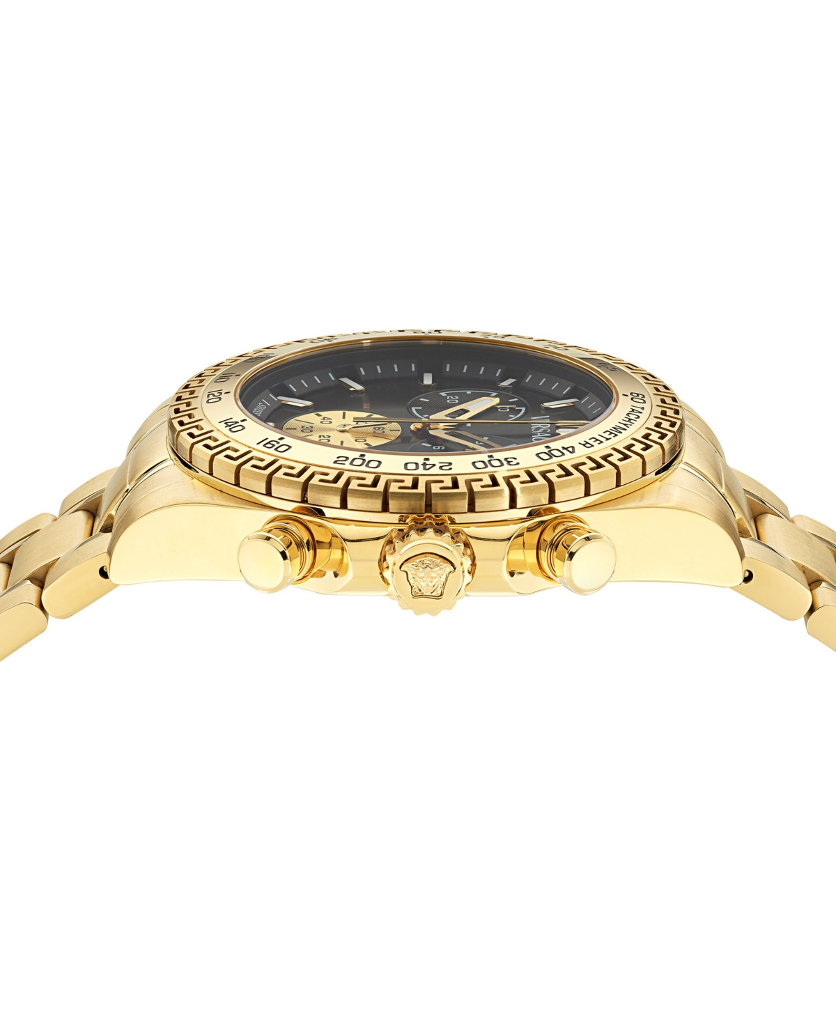Versace Men's Swiss Chronograph X Gold Ion Plated Stainless Steel Bracelet Watch 44mm