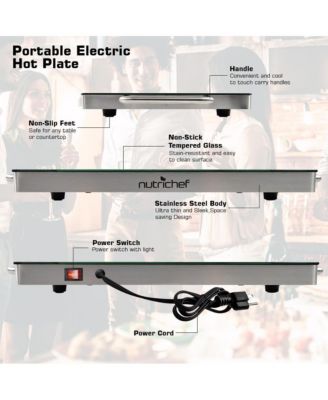 Electric Warming Tray with Non-Stick Heat-Resistant Glass Plate, 19.8" x 11.9" Heating Surface - PKWTR45