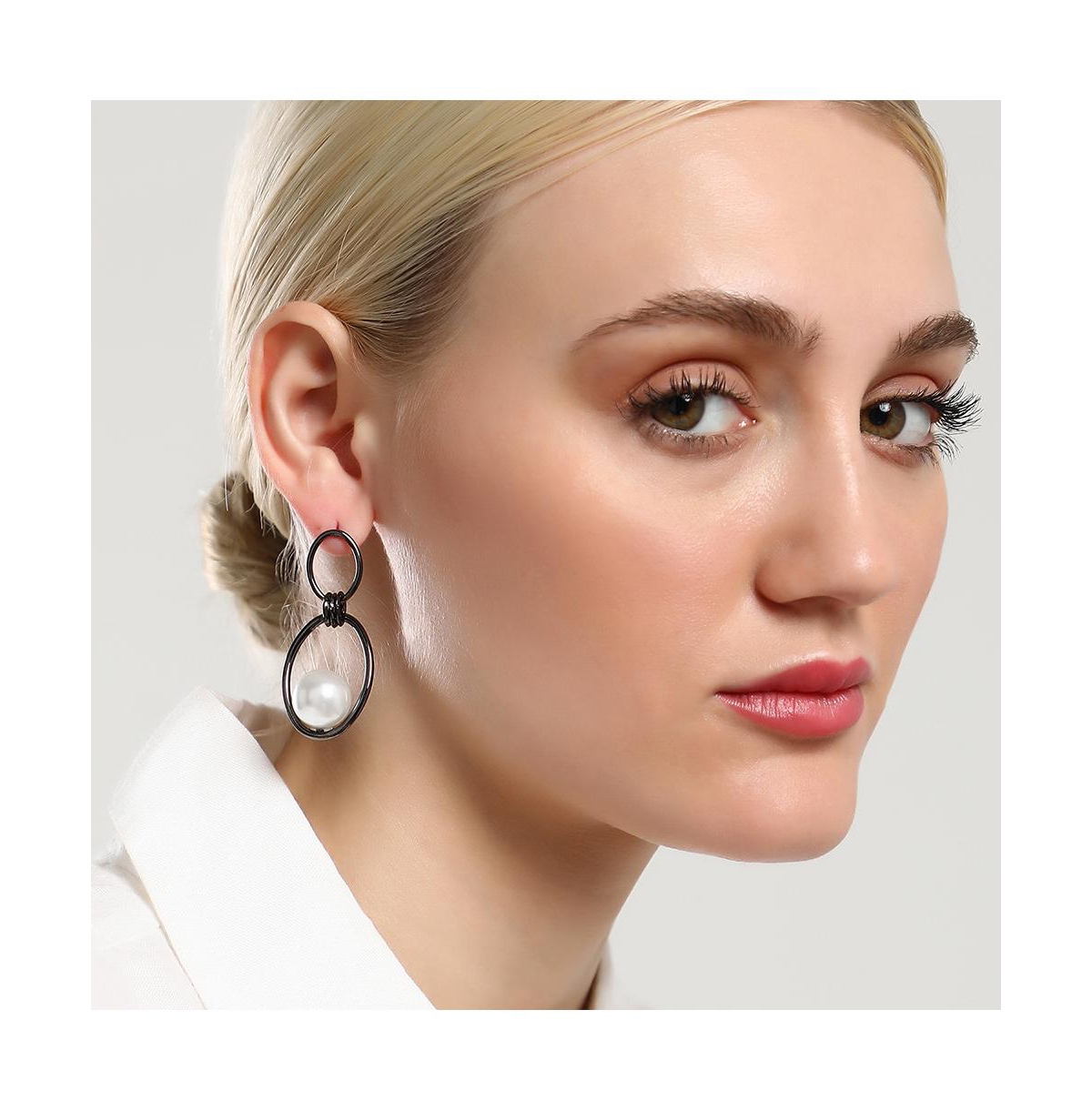 Sohi Women's The Hanging Drop Earrings In Grey