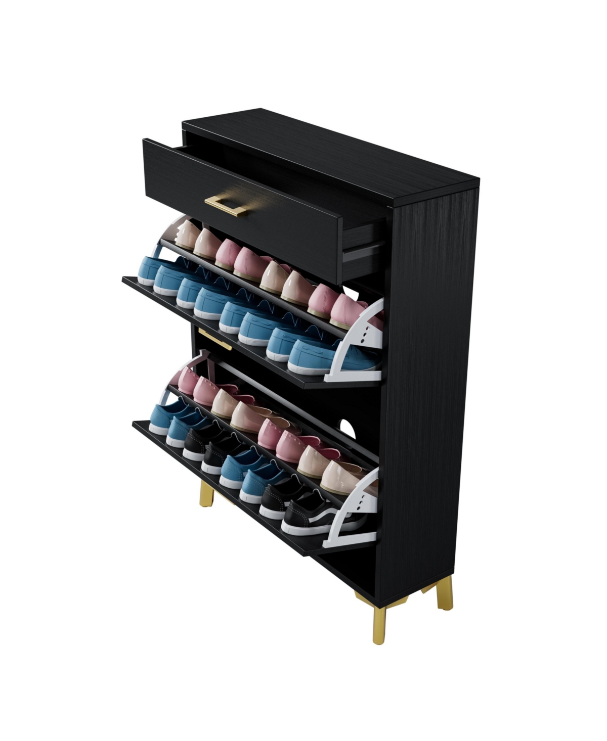 Slickblue Shoe Storage Cabinet for Entryway Organization and Space-Saving Solutions