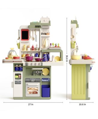 88-Piece Kids Play Kitchen Set with Lights Sounds and Running Water Pretend Cooking Toy for Boys and Girls Ages 3+