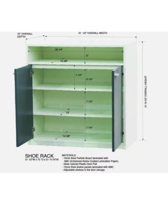 Marcy 2-Door Shoe Storage Cabinet, White