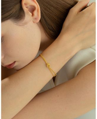 Sterling Silver 18k Gold Plated Noelle Knot Bracelet Holiday Gift Idea