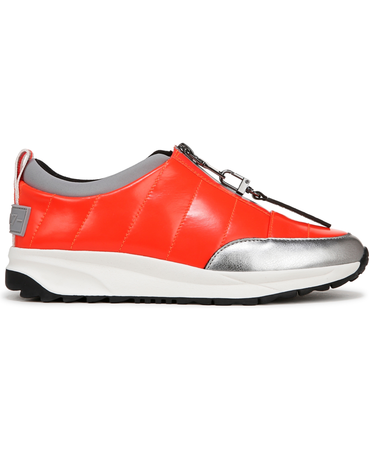 Naturalizer X Think Royln Breakaway Zip Puffer Sneaker In Poppy Patent Shine Nylon,faux Leather