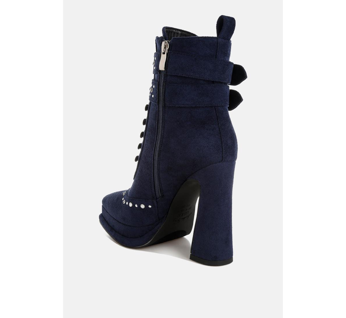 London Rag Punk Nomad Harness Detail Lace Up Boots