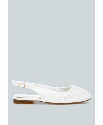 Cheeni Satin Square Toe Flat Slingbacks