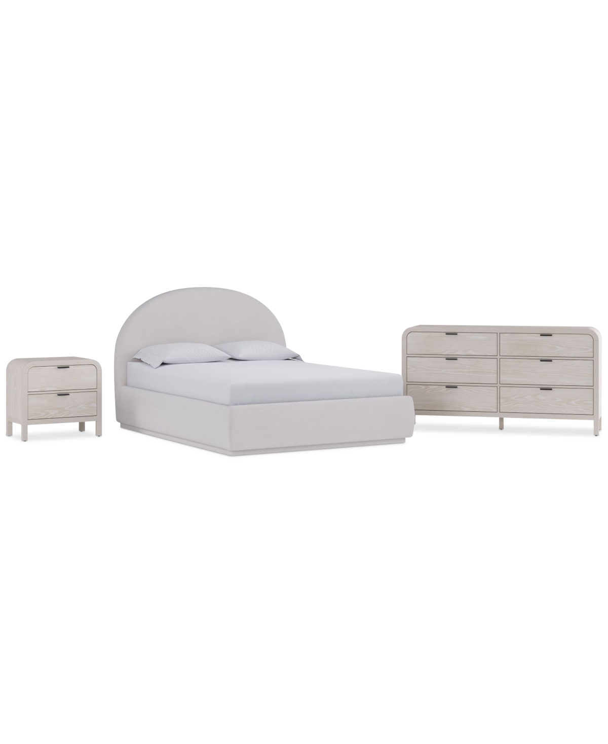 Macy's Lunare 3-pc. Bedroom Set (full Bed, Dresser & Nightstand) In Cloud