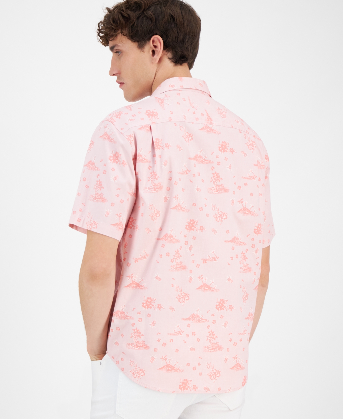 Tommy Bahama Men's Island Bound Chambray Short-sleeve Shirt In Candy Rose