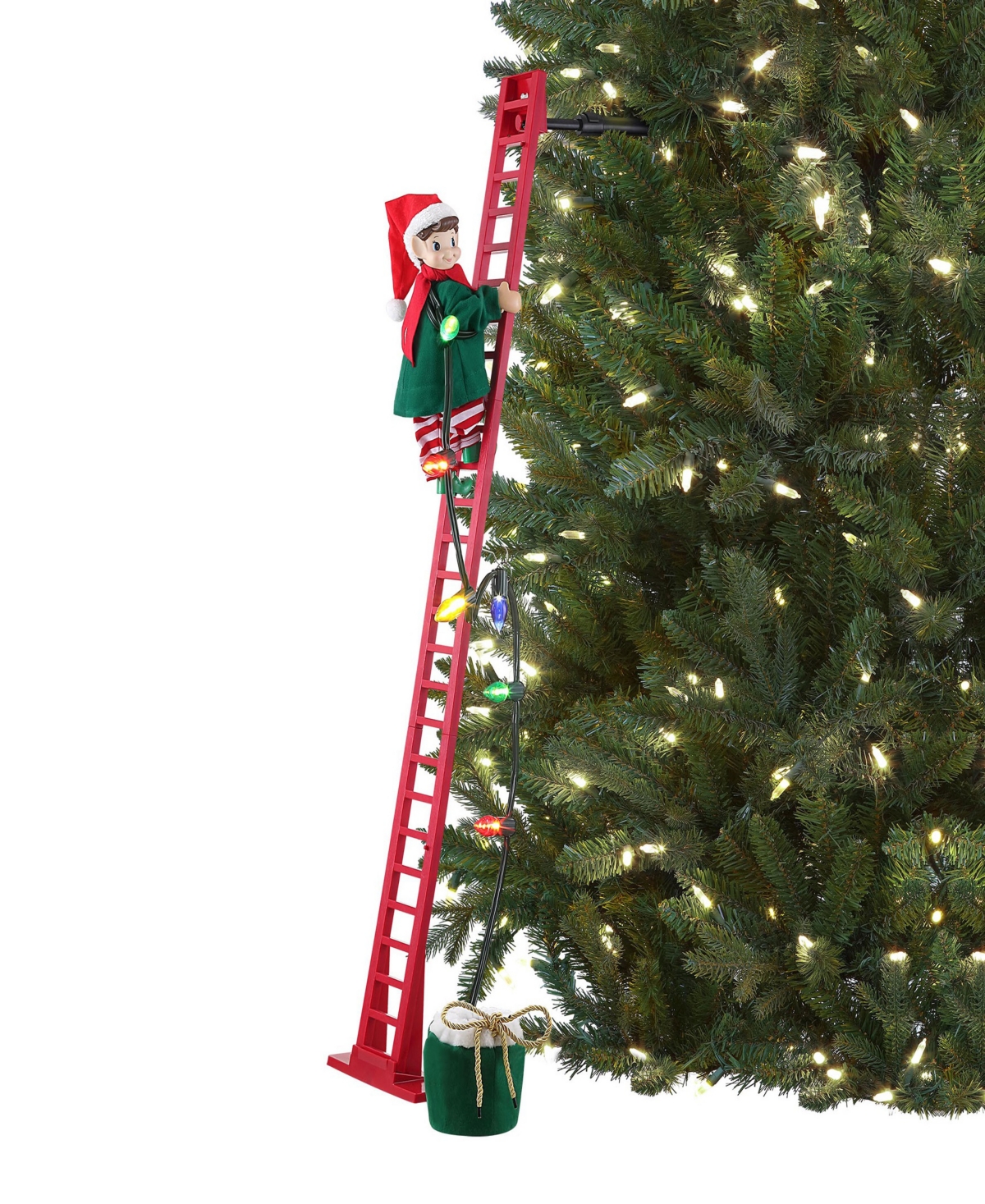 Mr. Christmas 43" Animated Ladder Climbing Elf In Multi