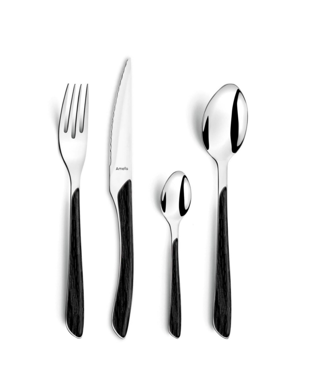Amefa Eclat Nature 24-piece Flatware Set In Black