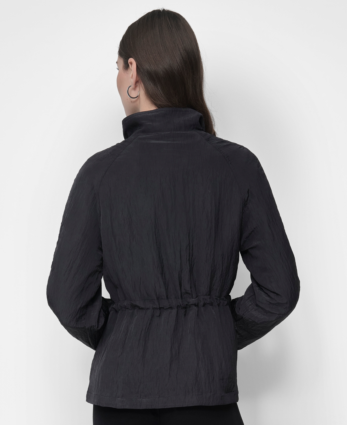 Dkny Women's Stand-Collar Zip-Front Long-Sleeve Crinkle Jacket
