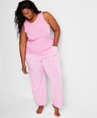 Women's Ribbed High-Neck Sleep Tank XS-3X, Exclusively at Macy's