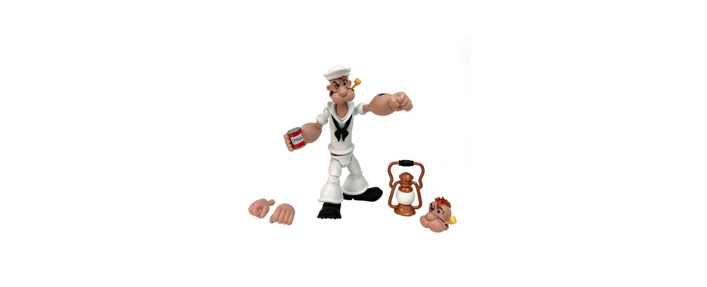 Детская фигурка Popeye in White Sailor Suit Classics 1:12 Scale 4" Action Figure, Ages 8+ — фото 1