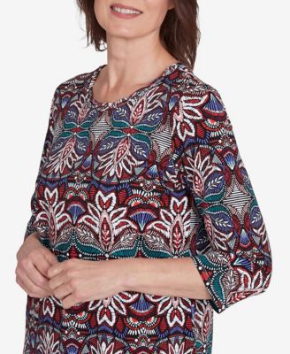 Women's Abstract Leaf Print Top