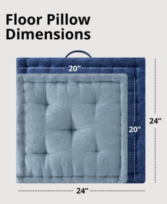 Azza Chenille Square Floor Pillow Cushion, 24" x 24"