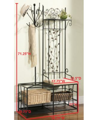 Traballesi Hall Tree Storage Bench with Coat Rack