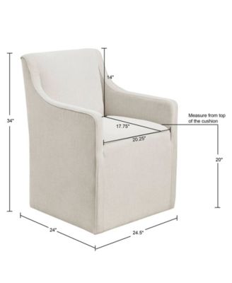 24.5" Charlotte Wide Dining Chair with Casters