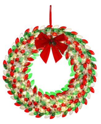 30" Retro C9 Bulb Wreath