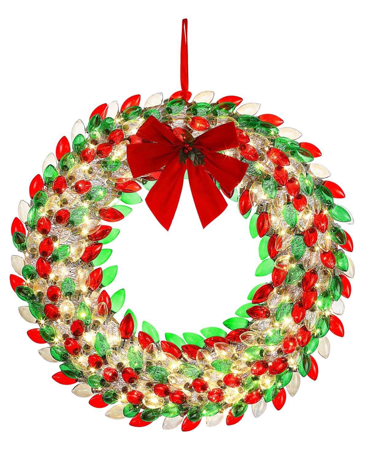 Mr. Christmas 30in. Vintage Red & Green Bulb Wreath