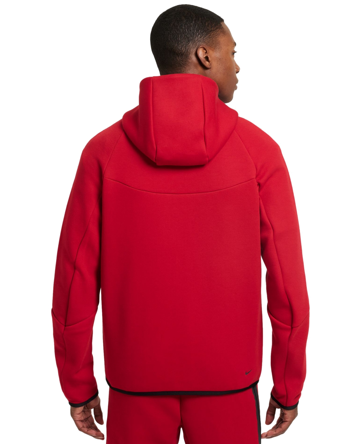 Shop Nike Men's Tech Fleece Full-zip Windrunner Logo Hoodie In Gymred,bla