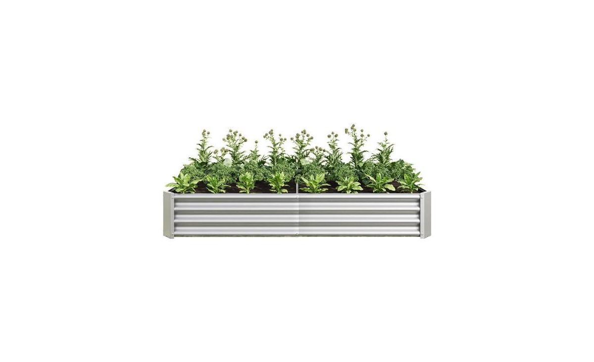 Slickblue Metal Raised Garden Bed for Outdoor Plants, Vegetables, and Flowers - Rectangular Planter